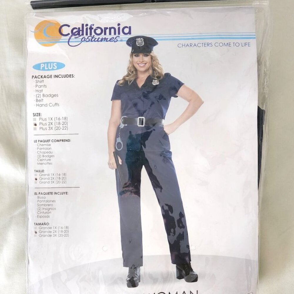 Costume Police Woman Handcuffs Badge Sunglasses Officer Cop 2x(18-20)